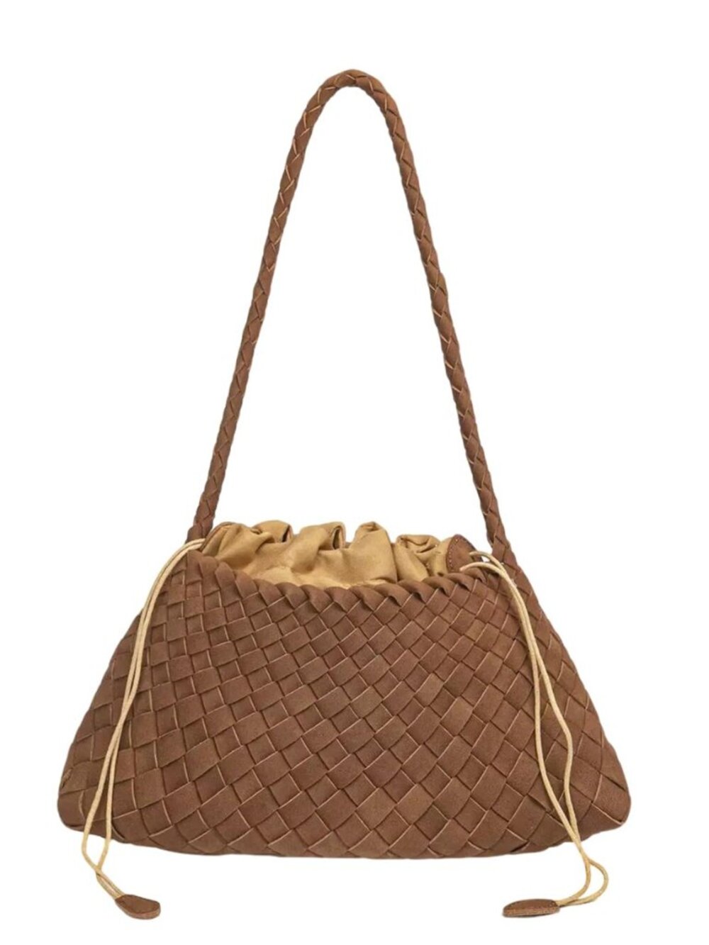 Woven Shoulder Bag for Women Fashion Woven Leather Purse Tote Handbag